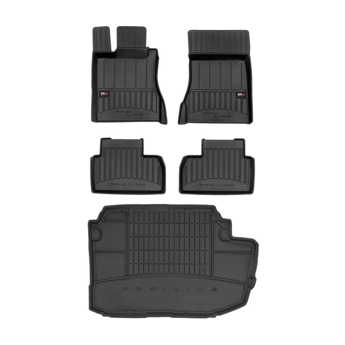 Mercedes-Benz S Class Floor Mat + Trunk Mat - Omac - 3D Premium - Black - '98-'05 Mercedes-Benz S Class Floor Mat + Trunk Mat - Omac - 3D Premium - Black - '98-'05